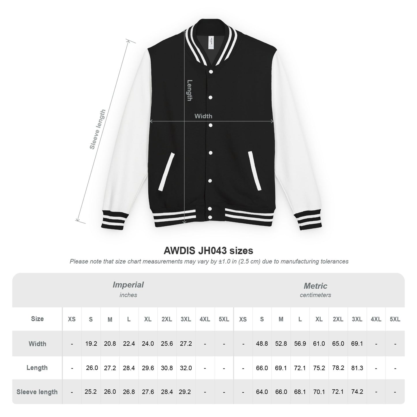 Snow White Unisex Heavyweight Letterman Jacket