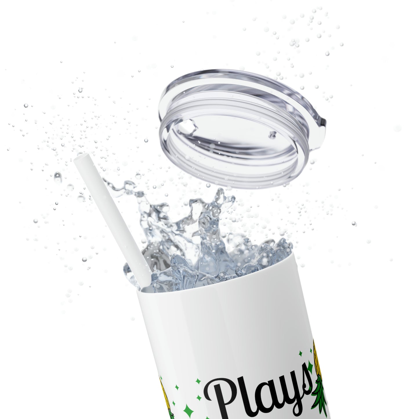 Plays Well With Others Skinny Tumbler with Straw, 20oz