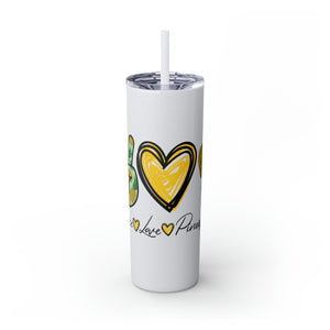 Peace, Love & Pineapple Skinny Tumbler with Straw, 20oz