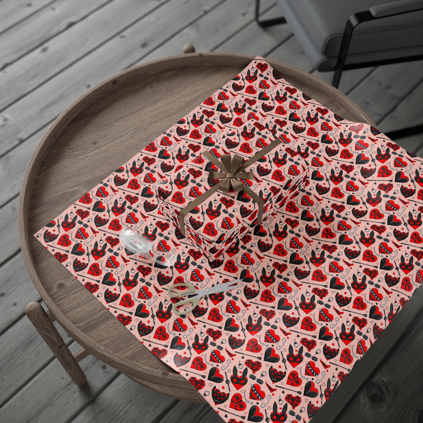 Masked Hearts BDSM Wrapping Paper