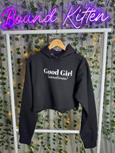 Load image into Gallery viewer, Good Girl (sometimes) Women&#39;s Cropped Hoodie Sweatshirt
