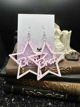Load image into Gallery viewer, BDSM Brat Earrings, Rose Pink Acrylic
