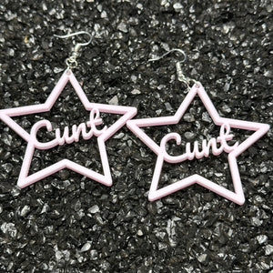 BDSM Cunt Earrings, Baby Pink Acrylic