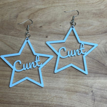 Load image into Gallery viewer, BDSM Cunt Earrings, Baby Blue Acrylic
