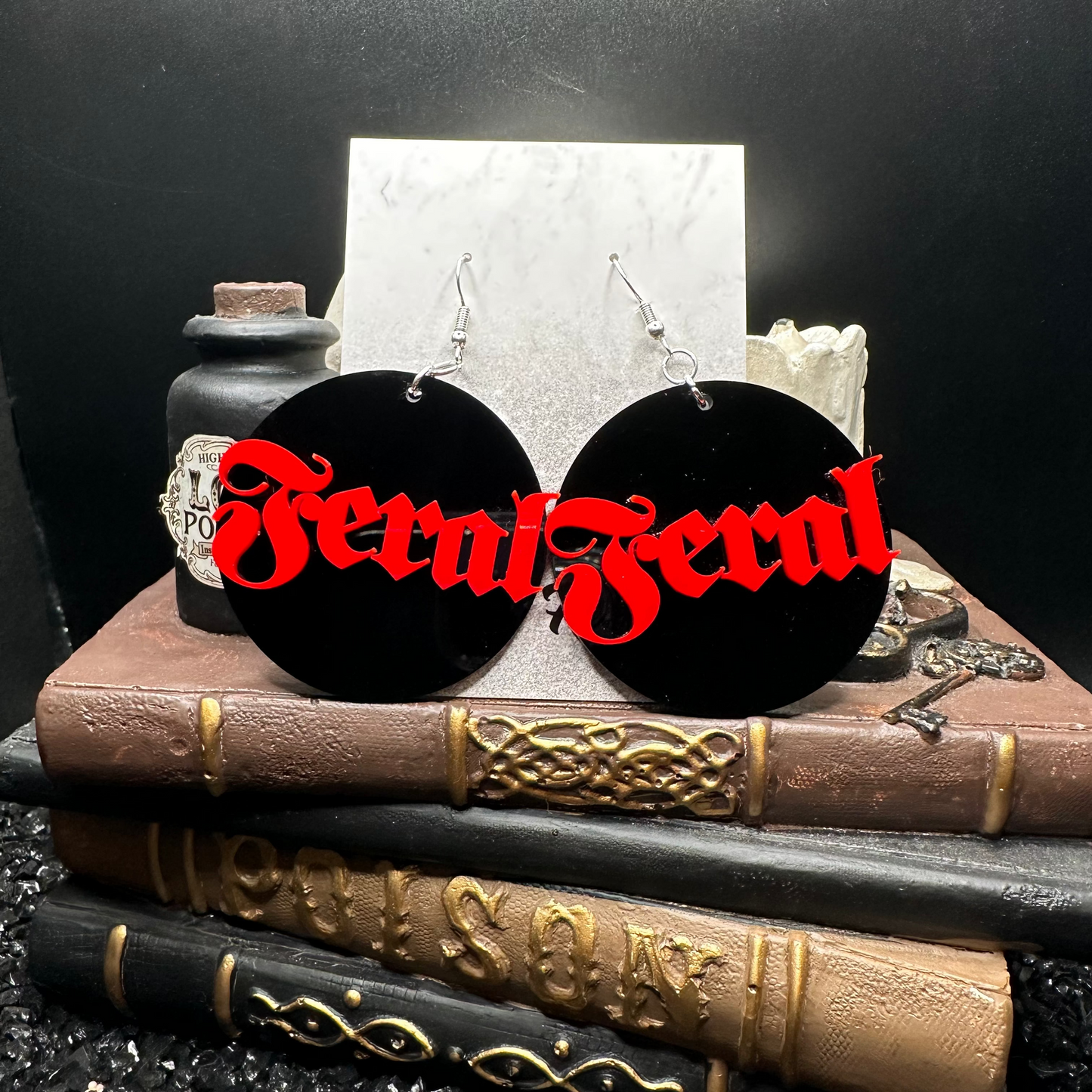 Feral Red Acrylic Earrings