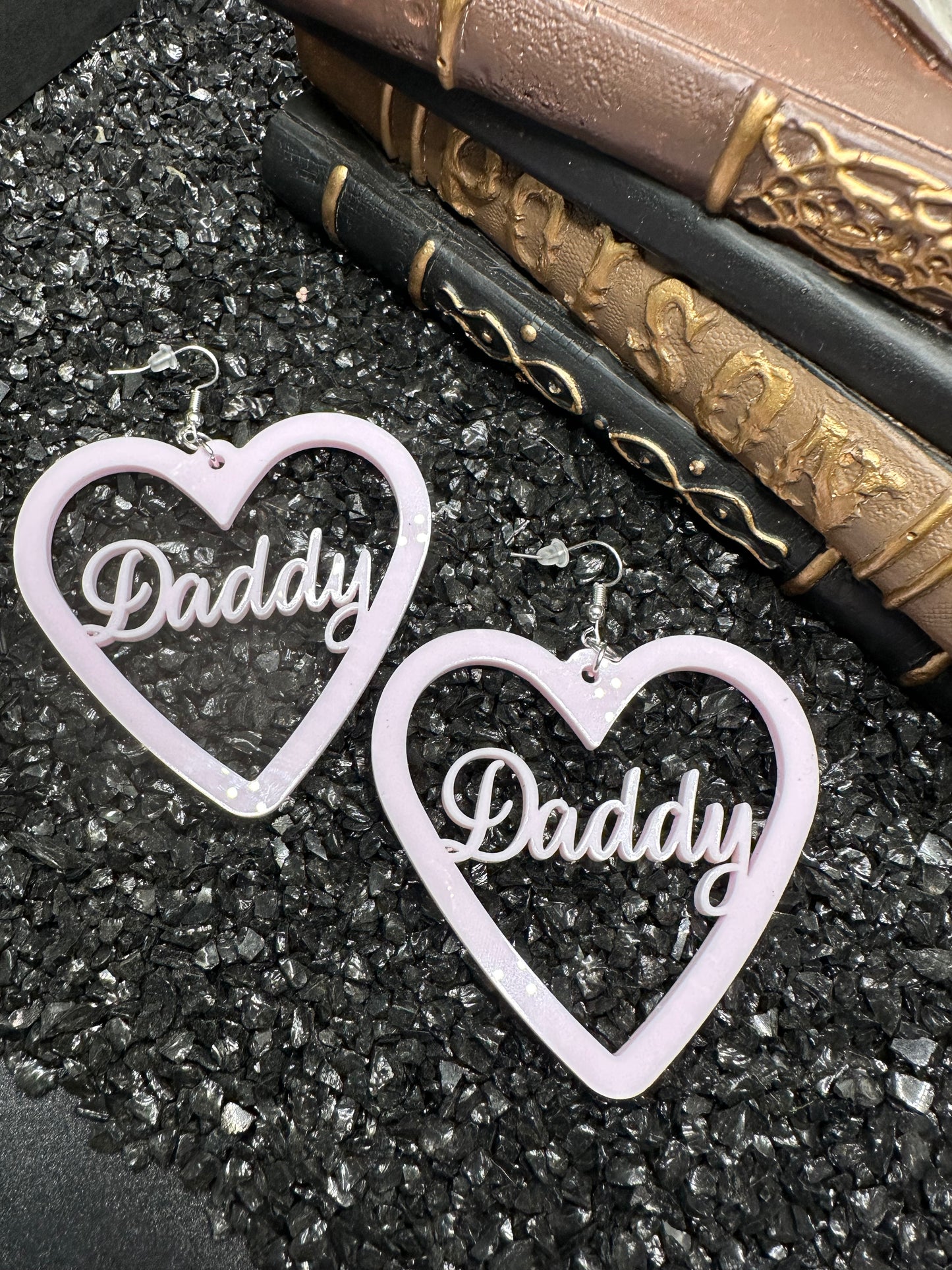 Daddy Earrings, Baby Pink Acrylic