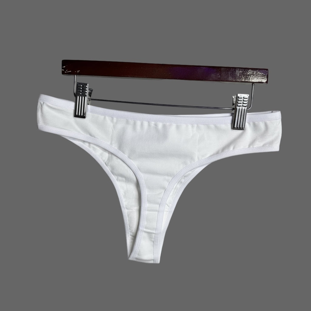 Naughty Cotton Thong Panties with Red Glitter Letters