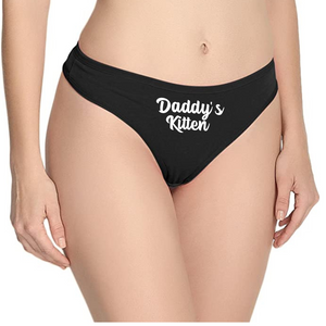 Daddy's Kitten Cotton Thong Panties