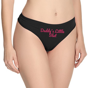 Daddy's Little Slut Cotton Thong Panties