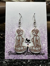 Load image into Gallery viewer, BDSM Submissive Women White &amp; Copper Acrylic Earrings
