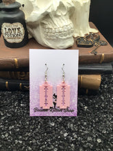 Load image into Gallery viewer, Razor Blade Rose Pink Acrylic Earrings
