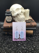 Load image into Gallery viewer, Razor Blade Baby Blue Acrylic Earrings
