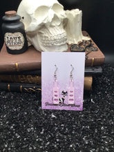 Load image into Gallery viewer, BDSM Heart Paddle Tulip Pink Acrylic Earrings
