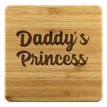Load image into Gallery viewer, Daddy&#39;s Princess Bamboo Coasters Set of 4

