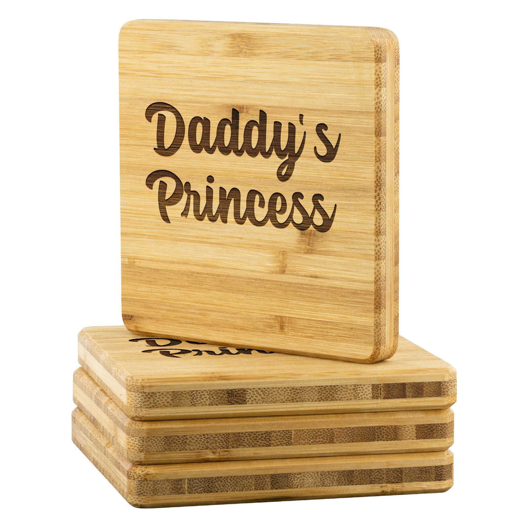 Daddy's Princess Bamboo Coasters Set of 4