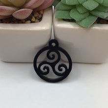 Load image into Gallery viewer, BDSM Triskelion Black Acrylic On 16&quot; Wire Cord, BDSM Collar / Necklace
