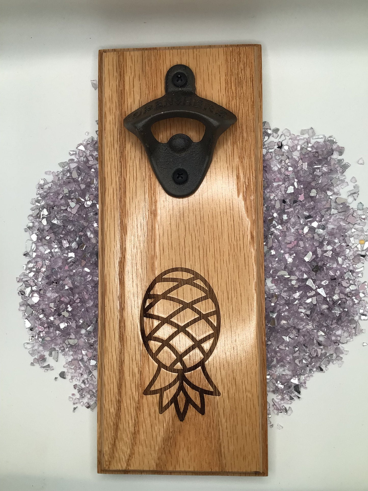 Upside Down Pineapple Wood Bottle Opener with Magnet