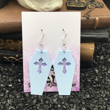 Load image into Gallery viewer, Coffin Baby Blue Pastel Goth Earrings
