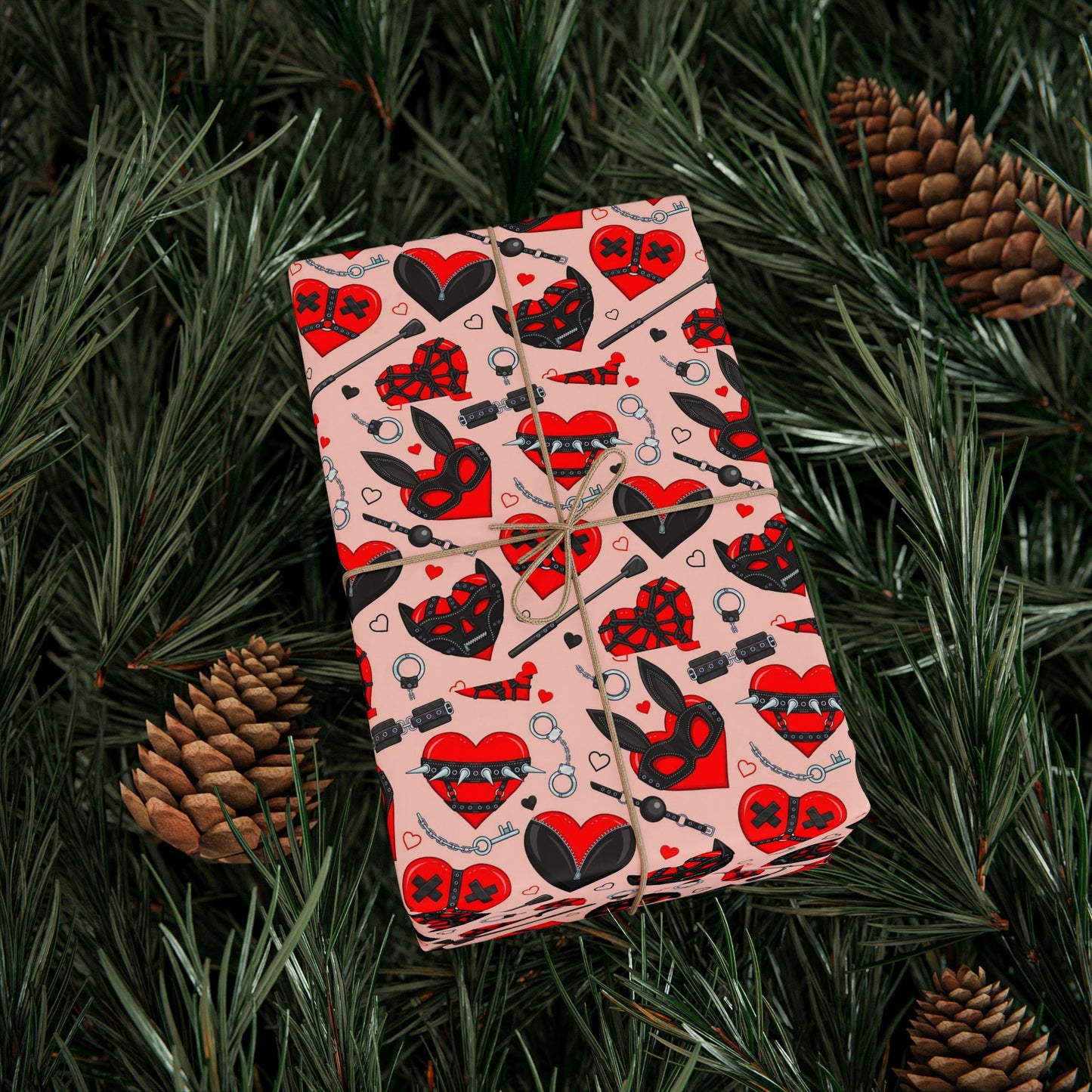 Masked Hearts BDSM Wrapping Paper