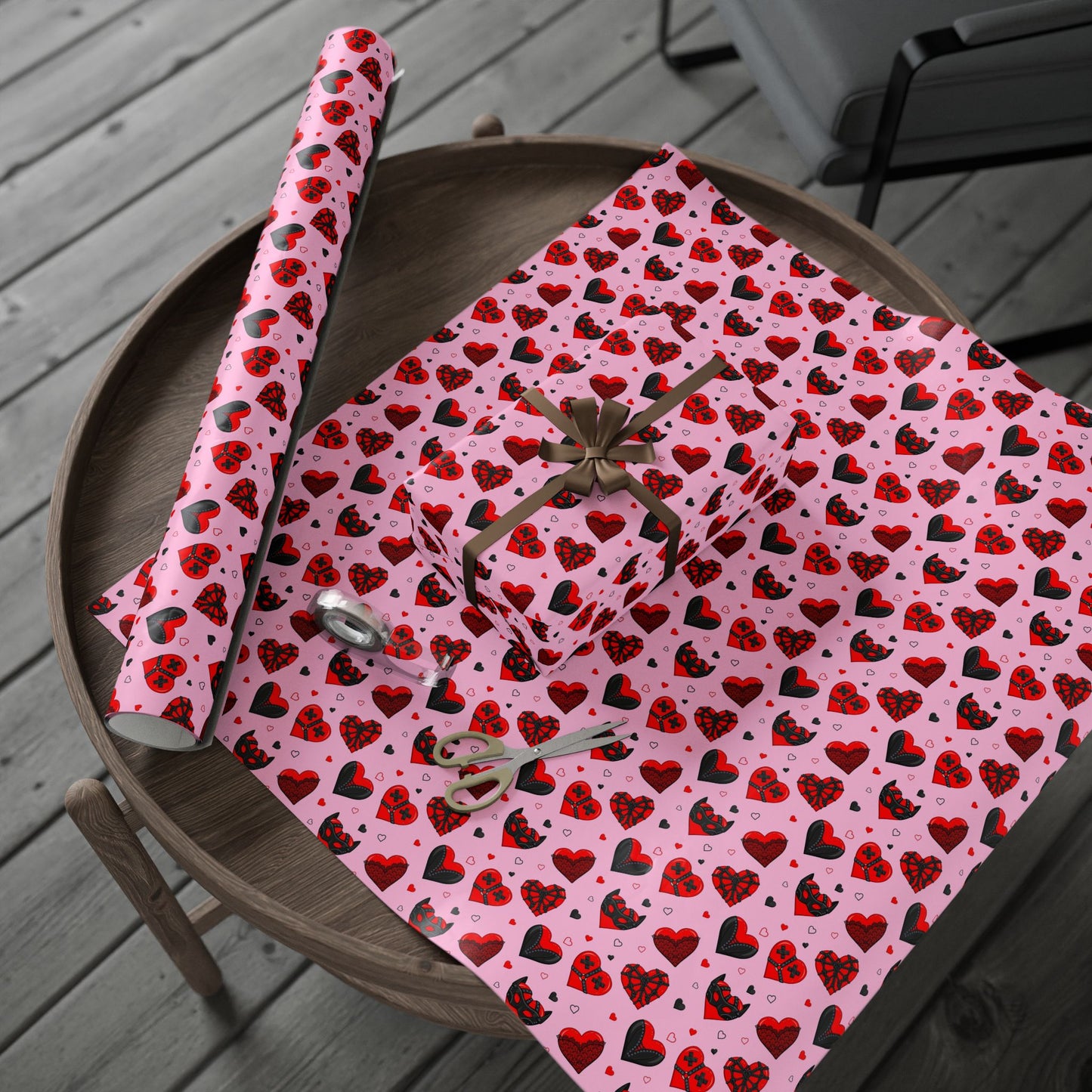 Masked Hearts BDSM Wrapping Paper