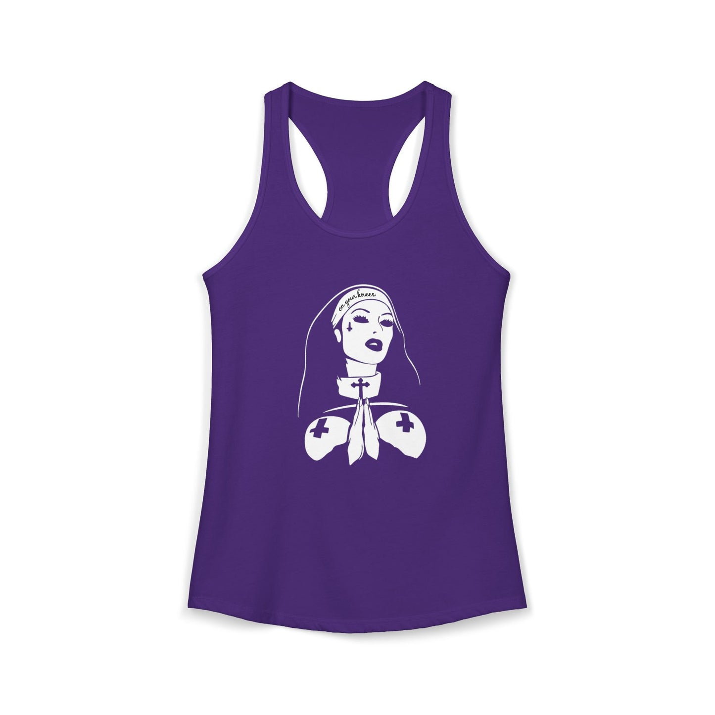 On your knees, Nun Women's Ideal Racerback Tank