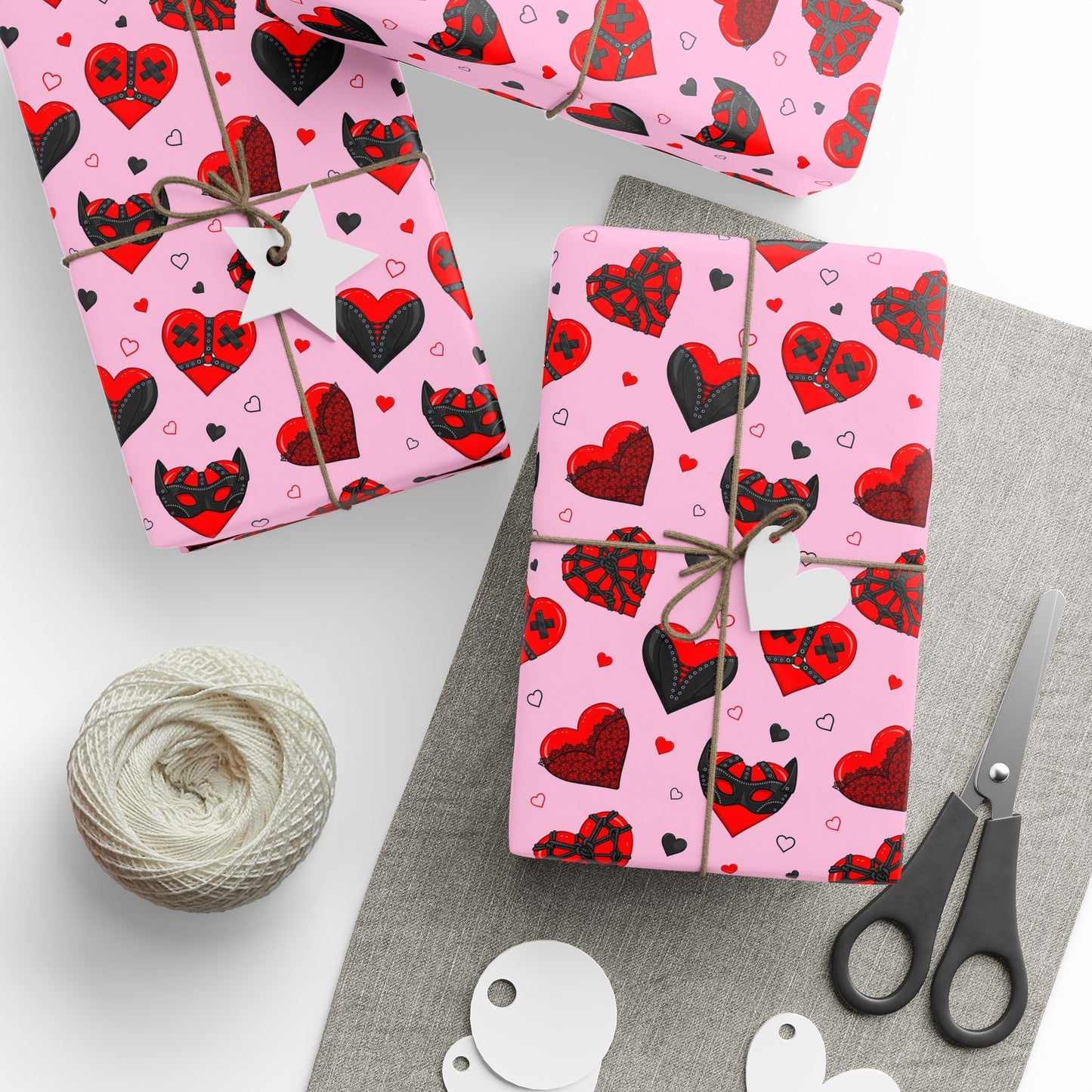 Masked Hearts BDSM Wrapping Paper