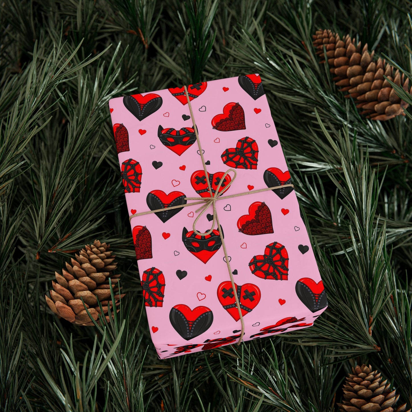 Masked Hearts BDSM Wrapping Paper