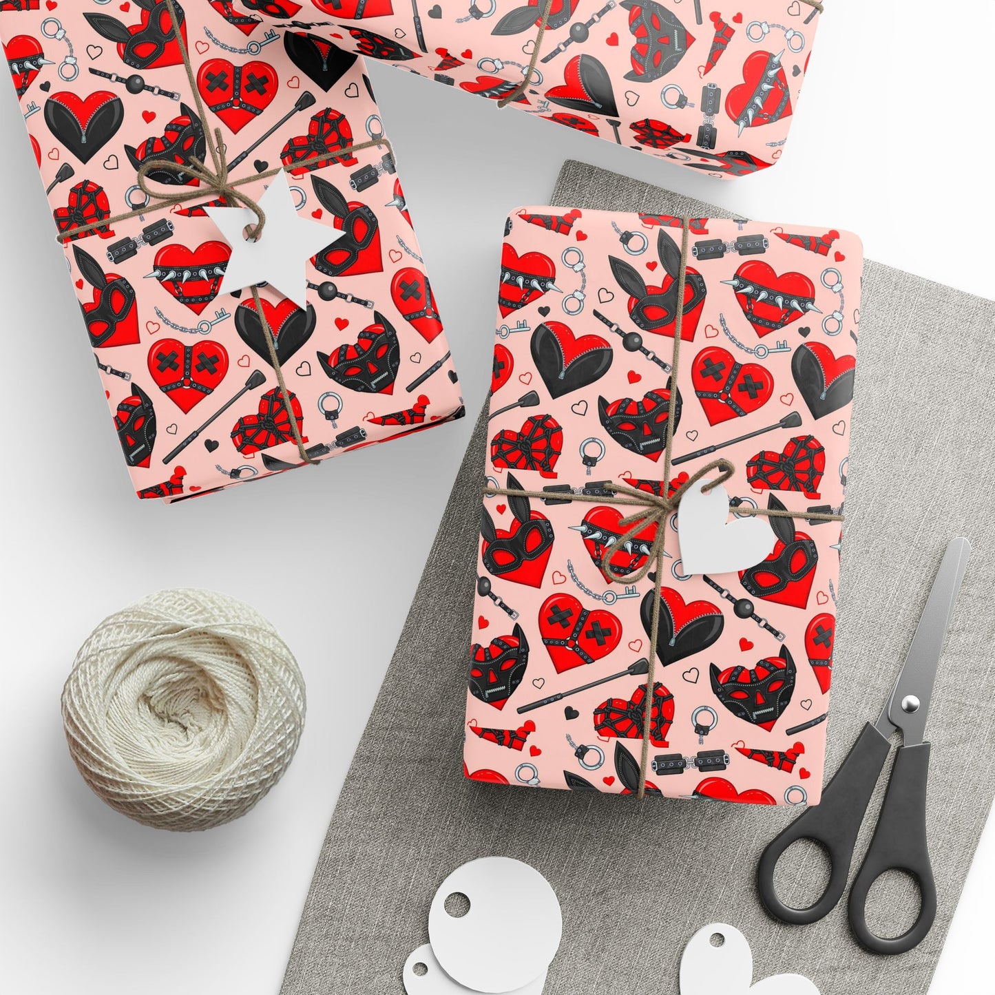 Masked Hearts BDSM Wrapping Paper