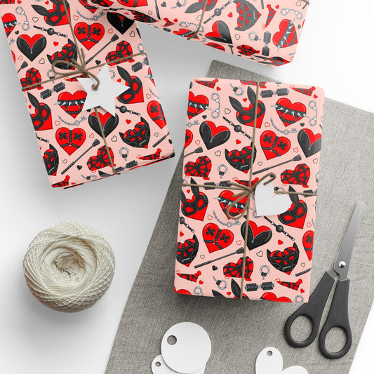 Masked Hearts BDSM Wrapping Paper