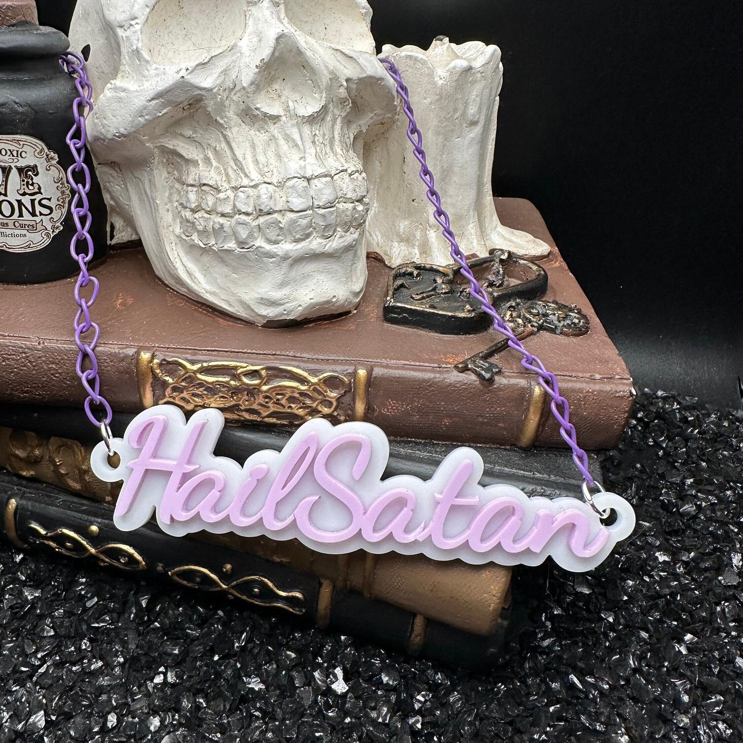 Hail Satan Pastel Goth Necklace