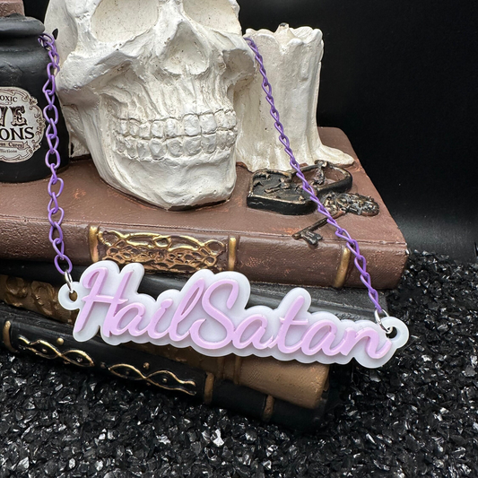 Hail Satan Pastel Goth Necklace