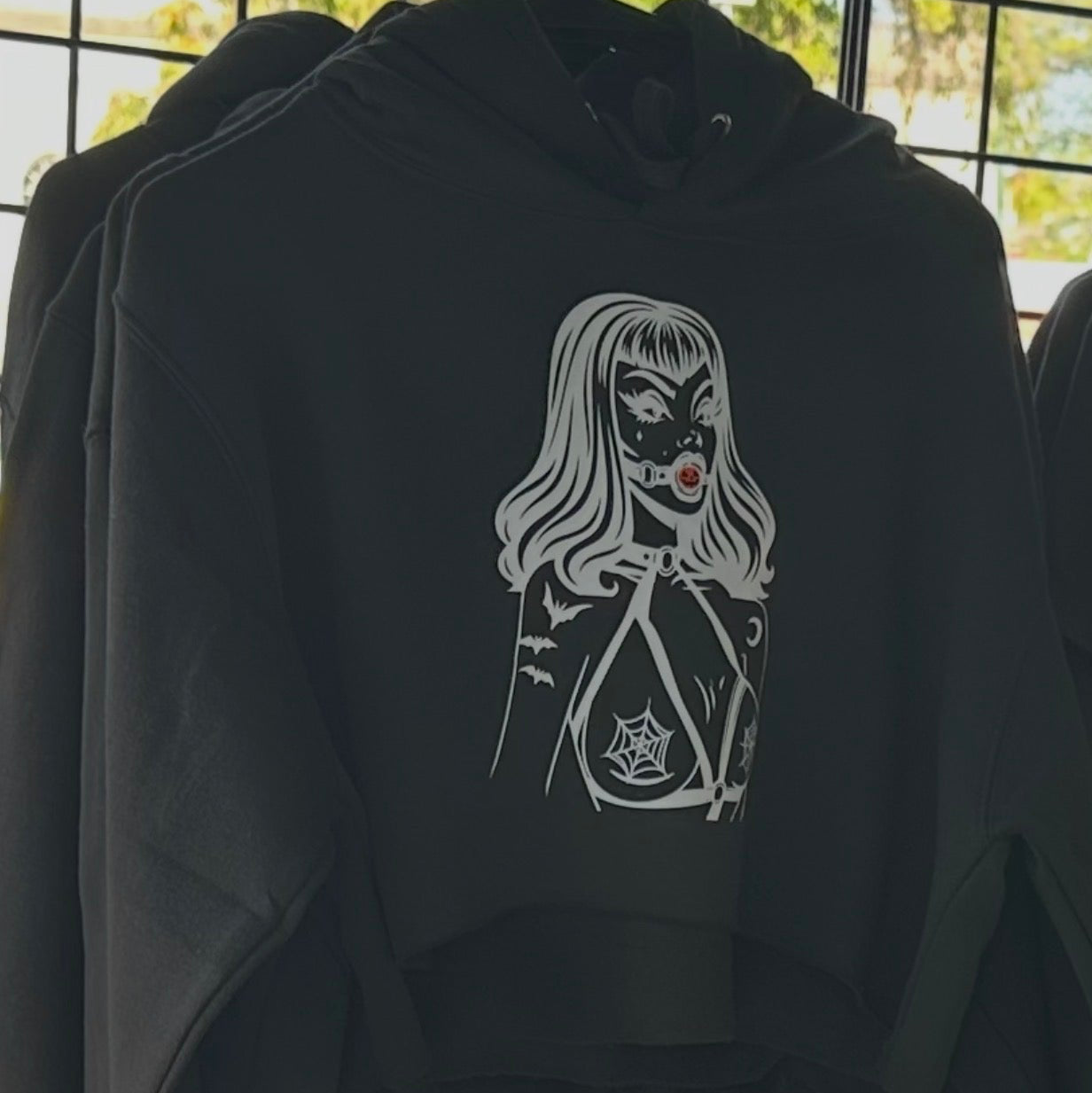 Halloween PinUp Crop Hoodie