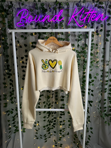 Peace, Love & Pineapple Women's Cropped Hoodies Sweatshirt