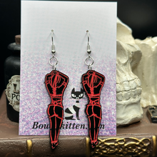 Load image into Gallery viewer, Bondage Shibari Submissive Women Black Acrylic Earrings
