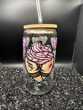 Load image into Gallery viewer, Pleasure Kink Cupcake 16oz Libby Glass Jar w/Bamboo Lid &amp; Straw
