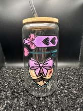 Load image into Gallery viewer, Paddle Pleasure Kink Cupcake Butt 16oz Libby Glass Jar w/Bamboo Lid &amp; Straw
