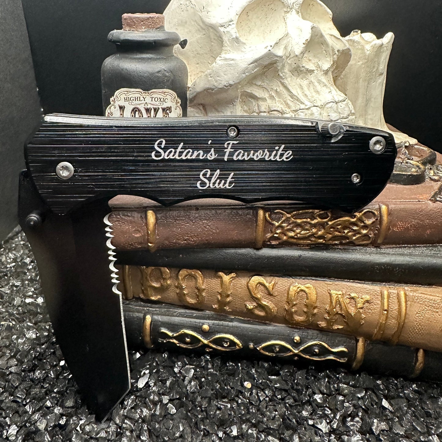 Satan's Favorite Slut Pocket Knife, Personalized Knife