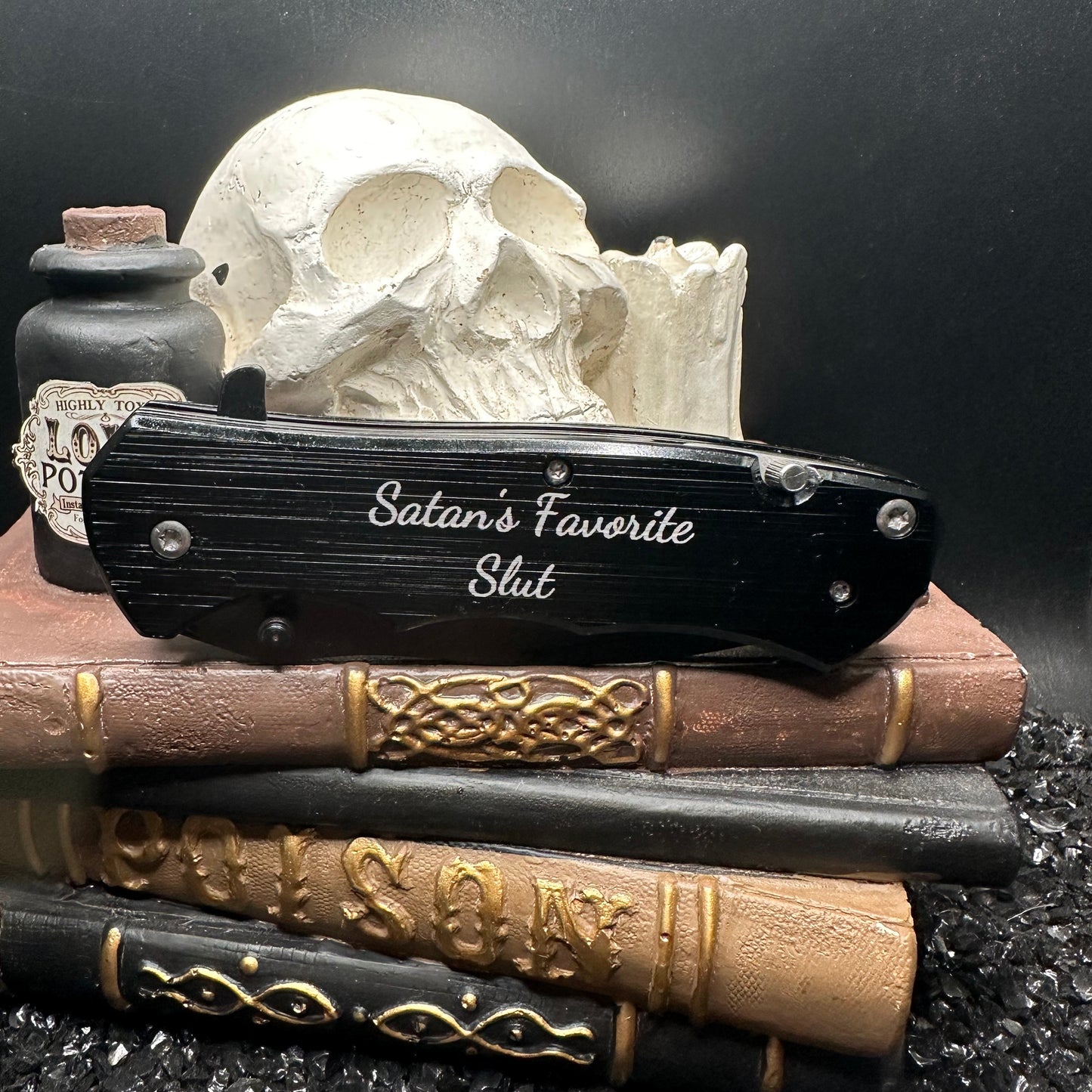 Satan's Favorite Slut Pocket Knife, Personalized Knife