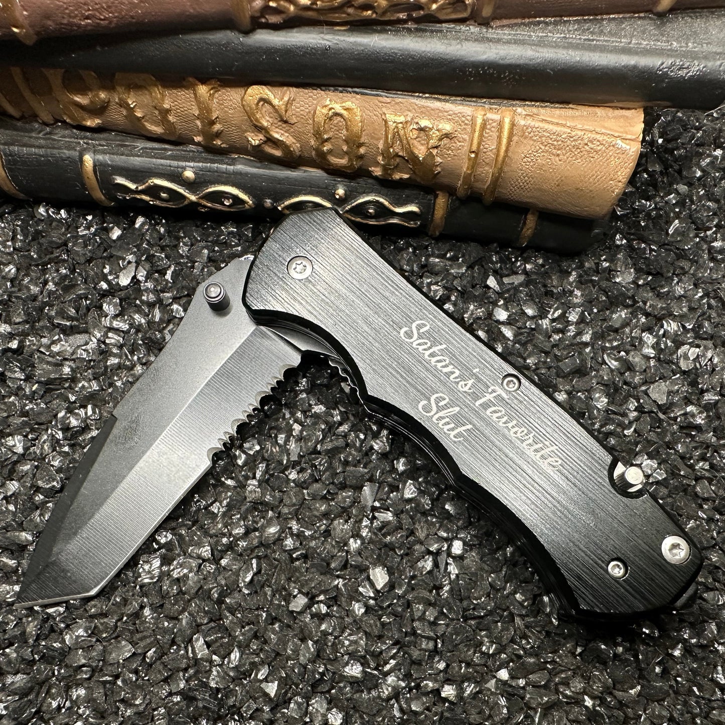 Satan's Favorite Slut Pocket Knife, Personalized Knife