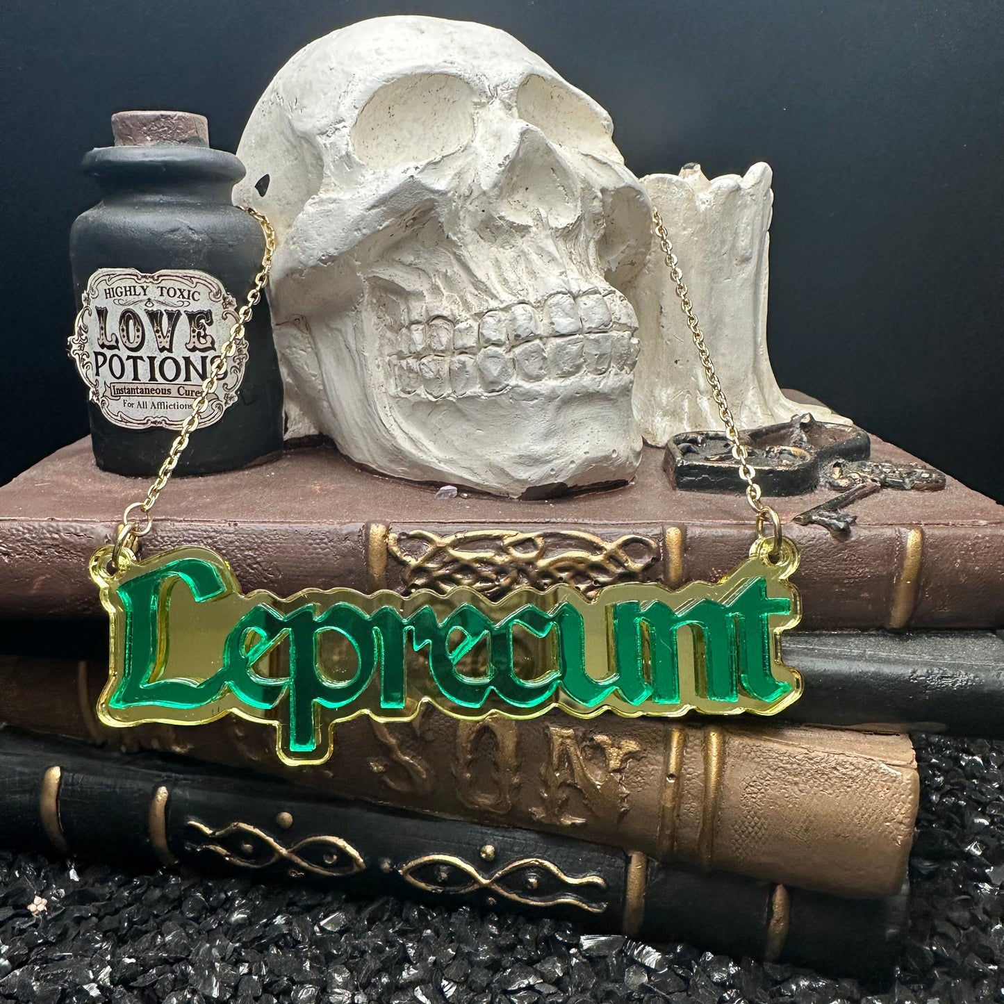 Leprecunt Necklace Mirrored Acrylic Necklace