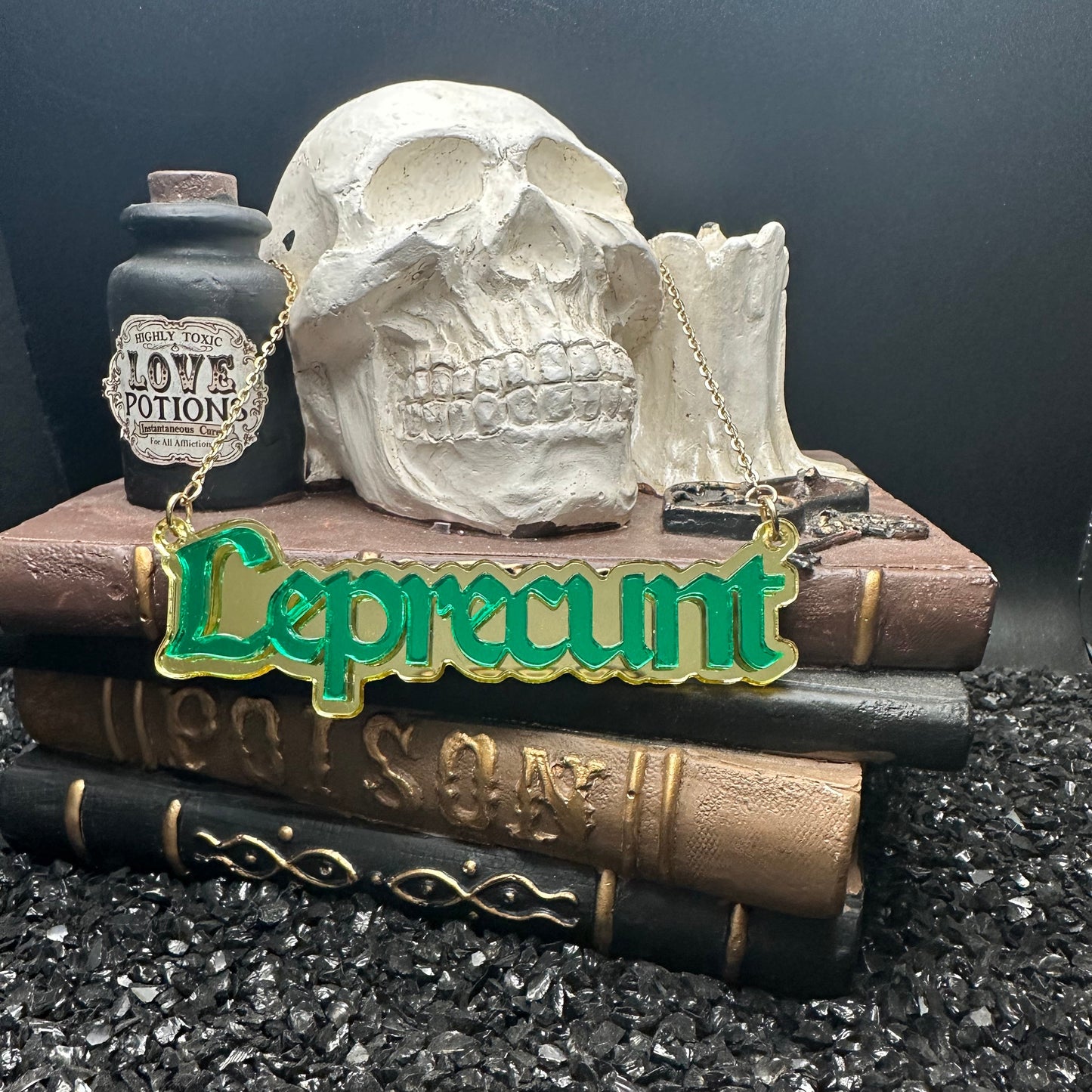 Leprecunt Necklace Mirrored Acrylic Necklace