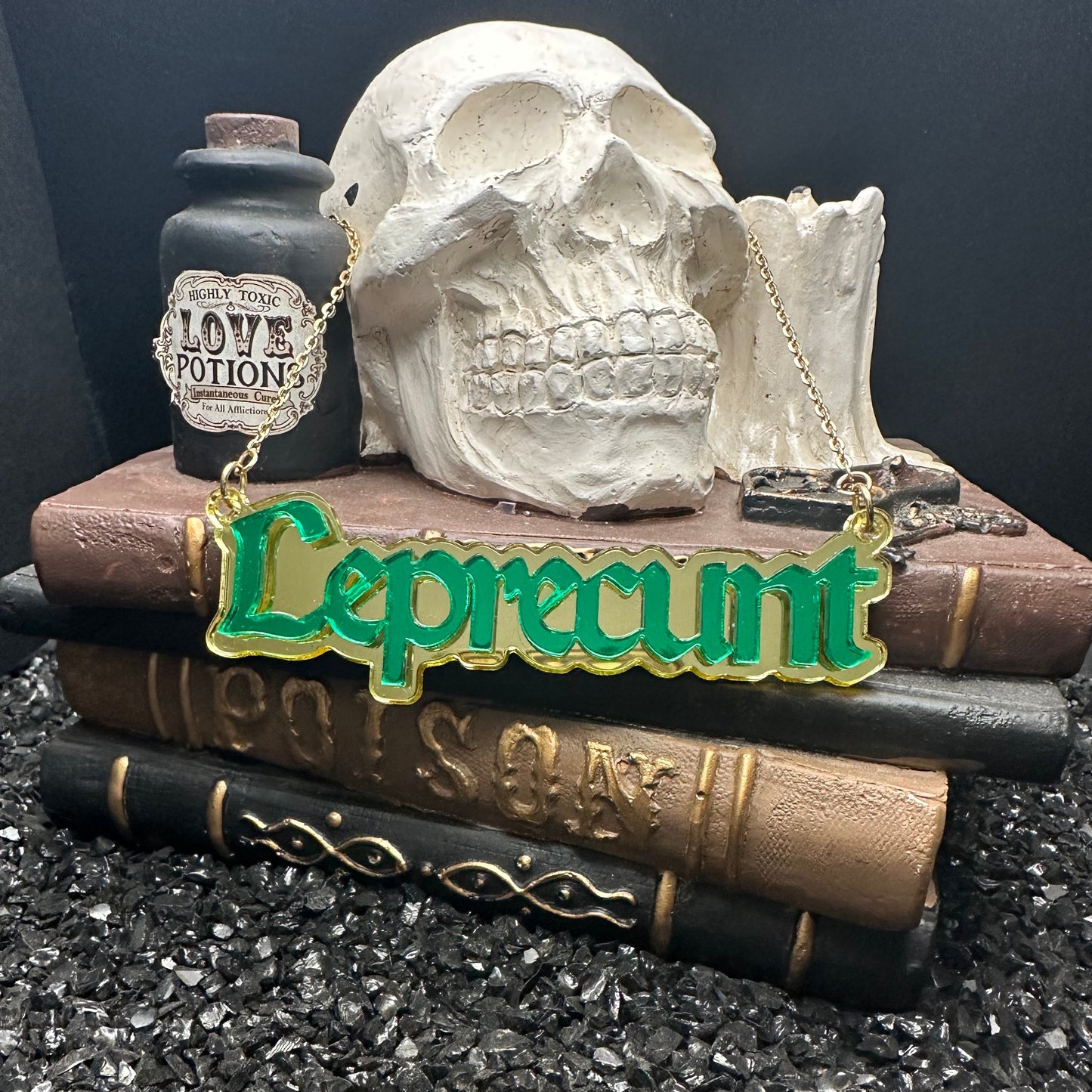 Leprecunt Necklace Mirrored Acrylic Necklace