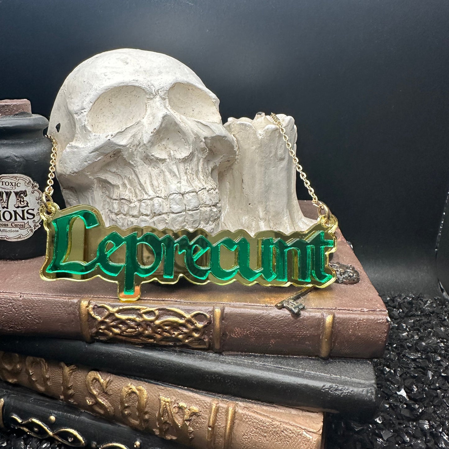 Leprecunt Necklace Mirrored Acrylic Necklace