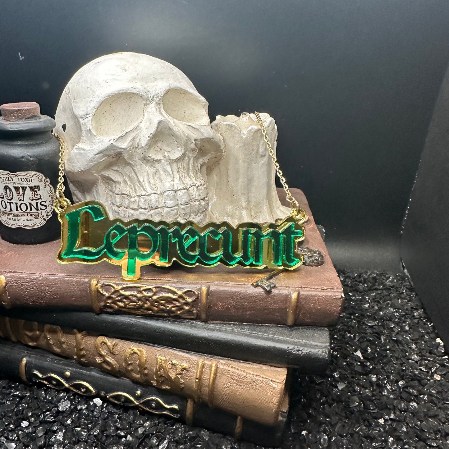 Leprecunt Necklace Mirrored Acrylic Necklace