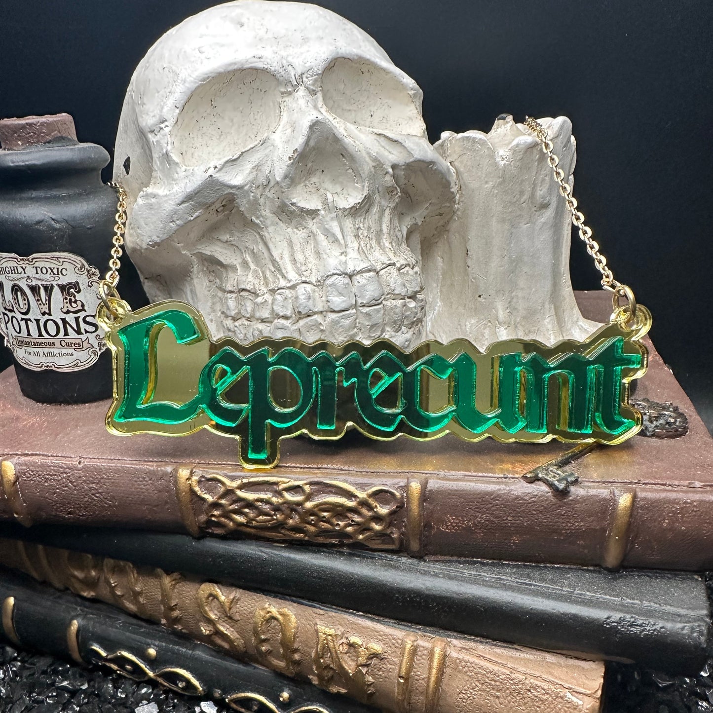 Leprecunt Necklace Mirrored Acrylic Necklace