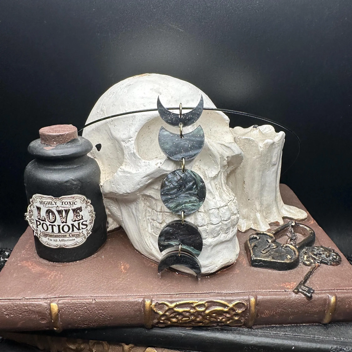 Moon Phase Necklace On 16" Wire Cord