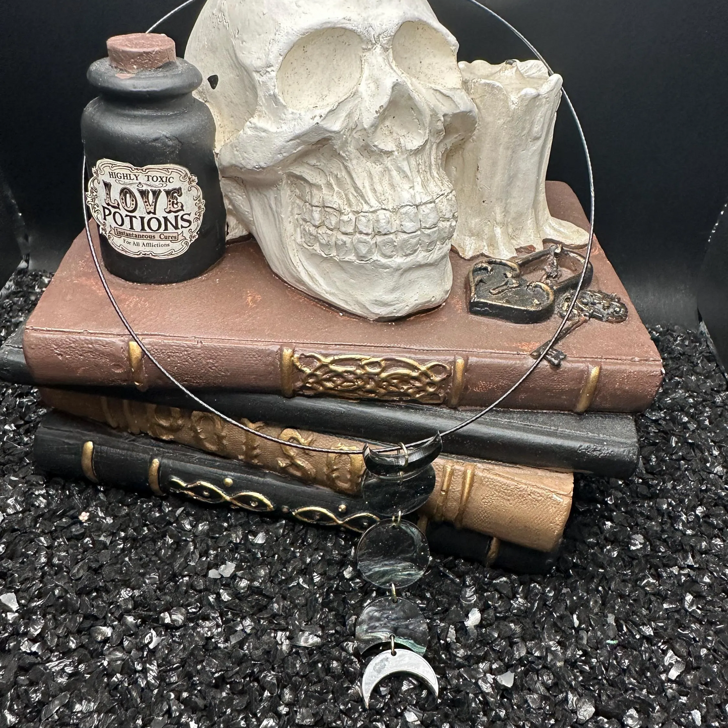 Moon Phase Necklace On 16" Wire Cord