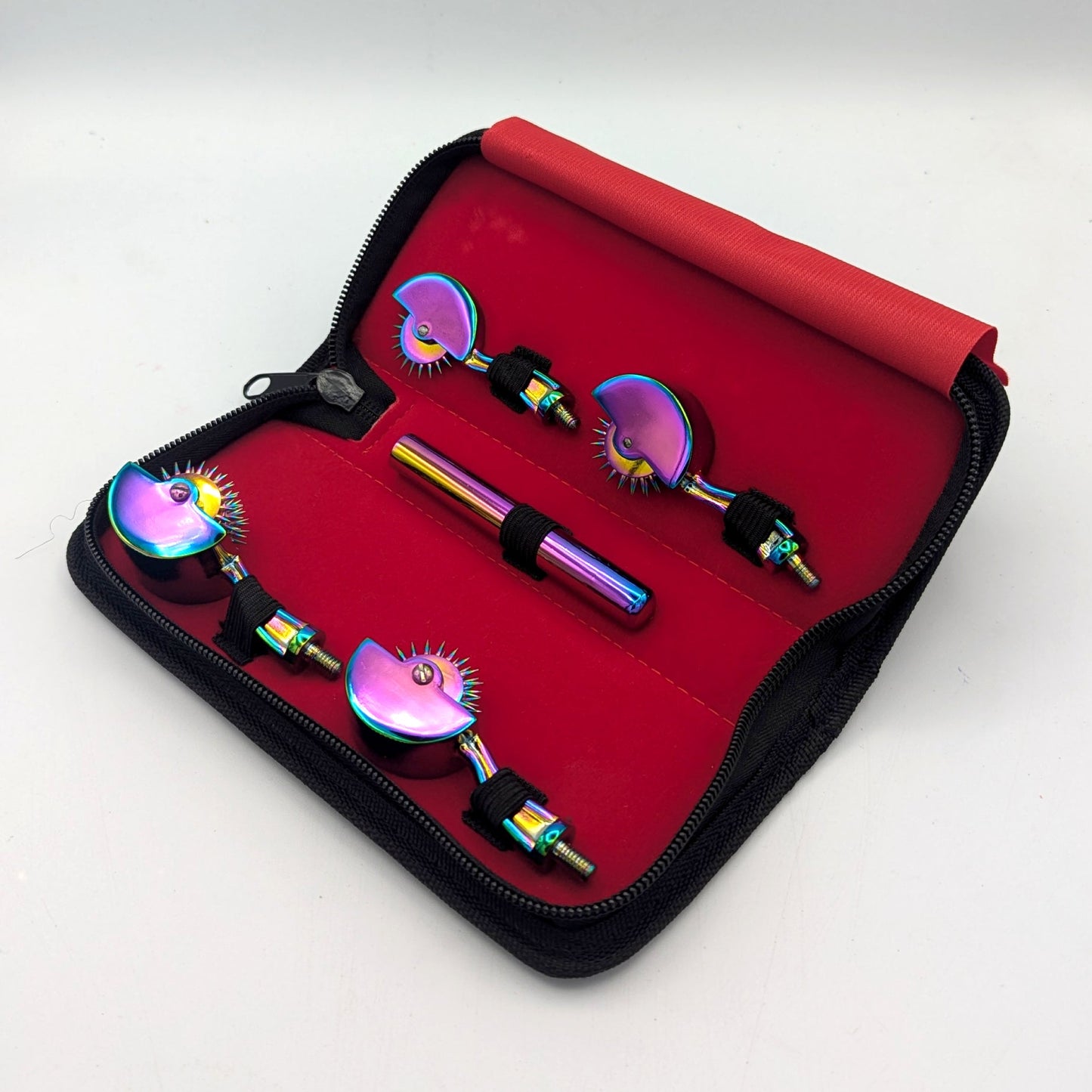 Wartenberg Wheel Multi-Head Set – 4-in-1 Kit – Pinwheel Roller – Polish or Rainbow