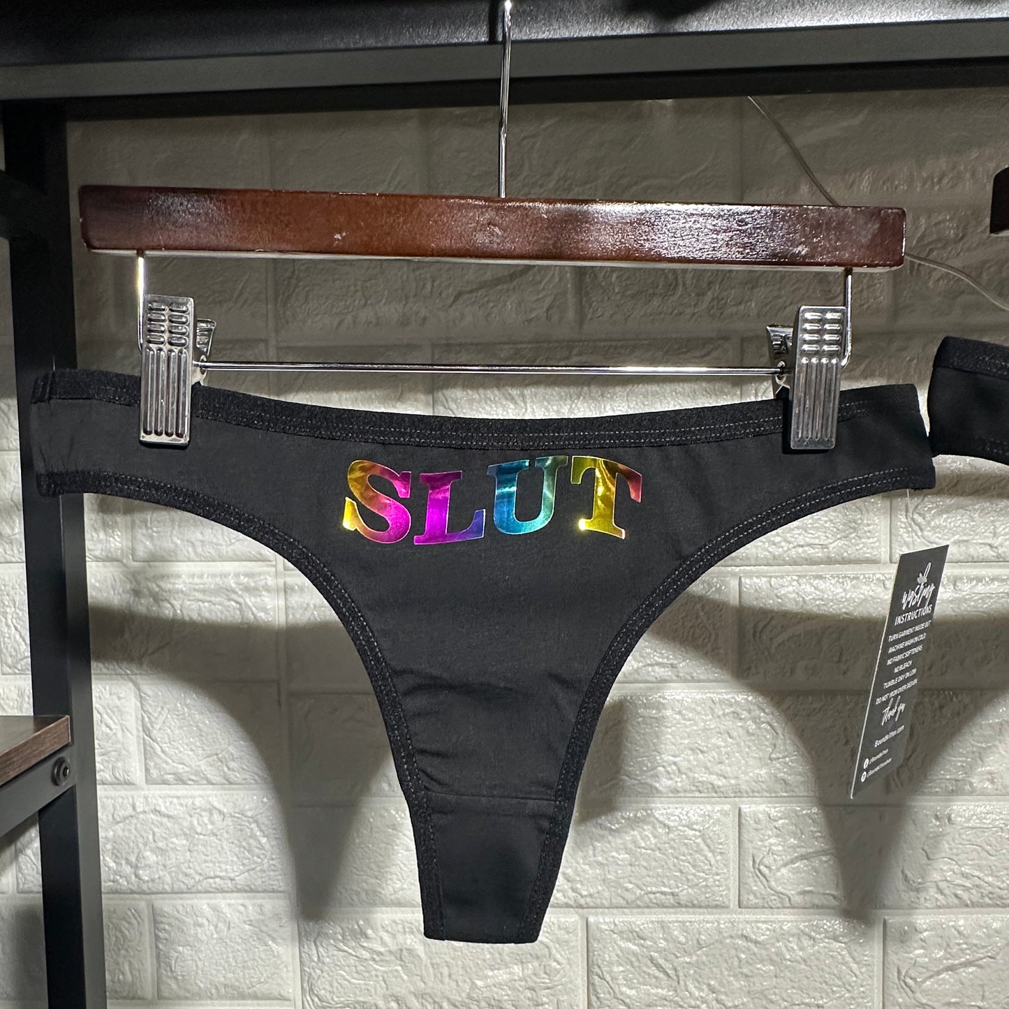 Slut Cotton Thong Panties