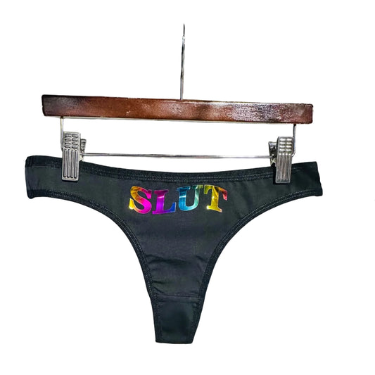 Slut Cotton Thong Panties